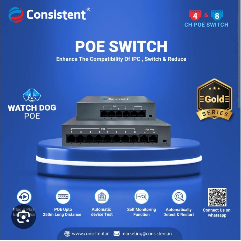 CONSISTENT 4+2 POE SWITCH C-4P-2UE-G